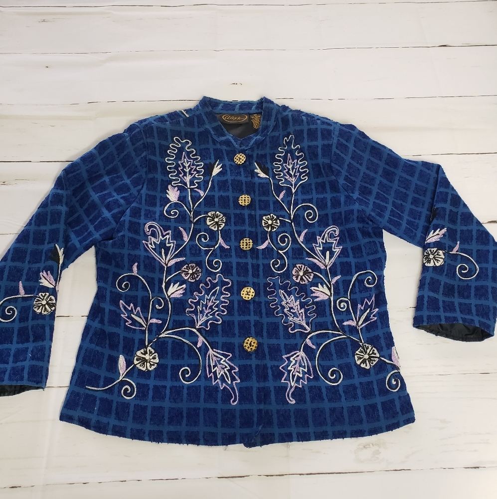 Alex Kim Women's Vintage Embroidered Blazer Medium